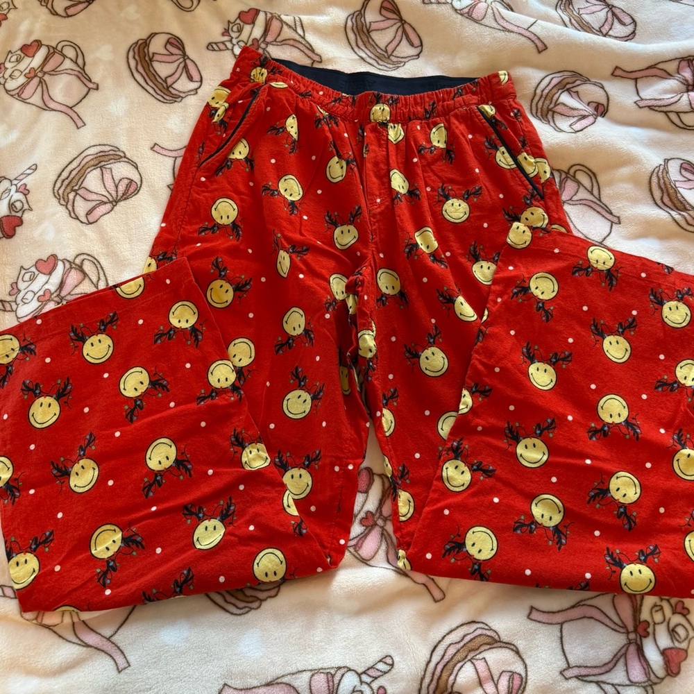 Aerie Red Smiley Face Pajama Pants